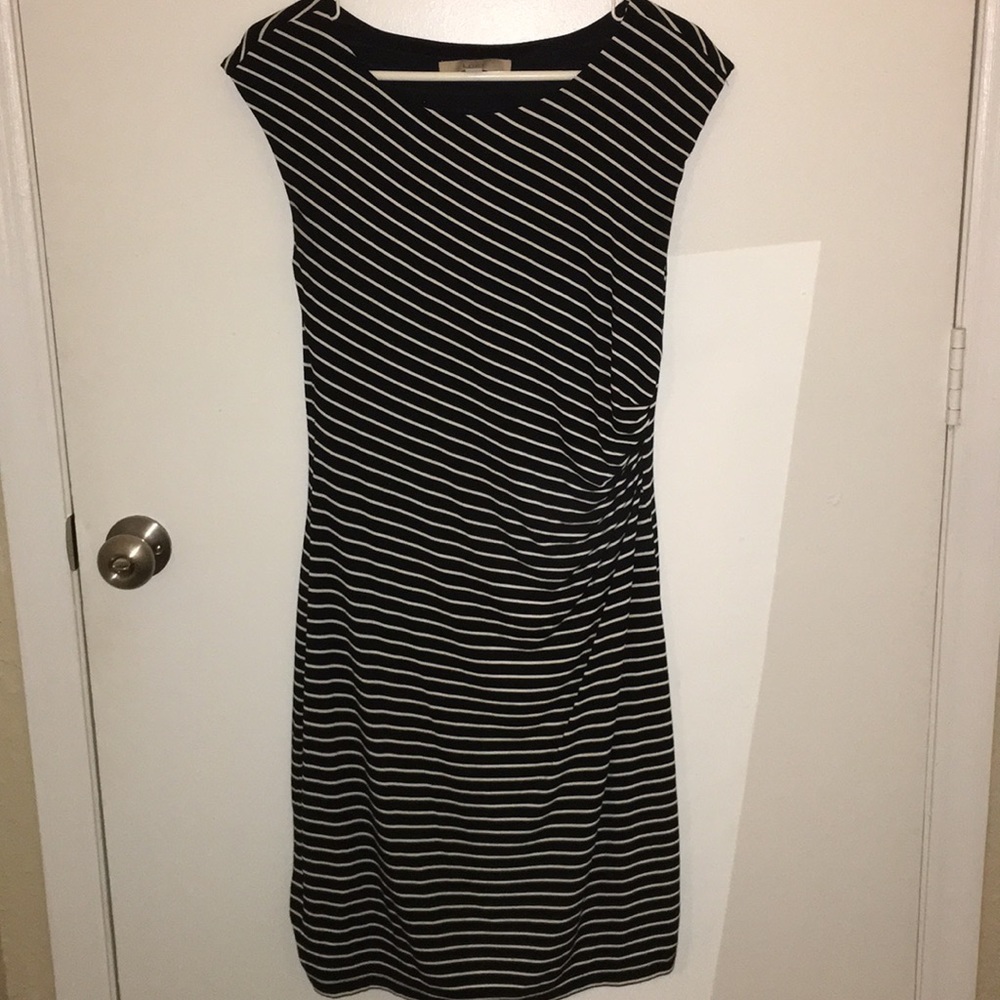 Loft Black Stripped Dress